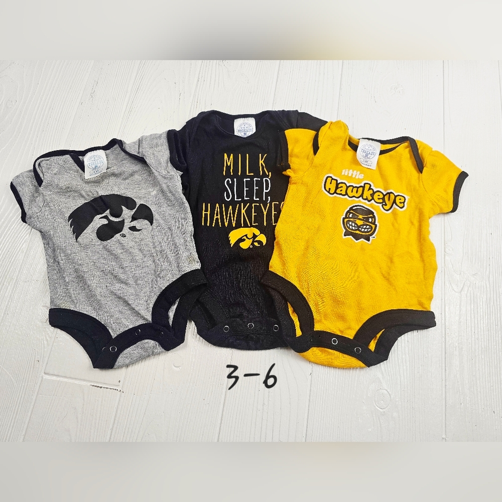 NCAA Iowa Hawkeyes Infant Boys' 3pk Bodysuit